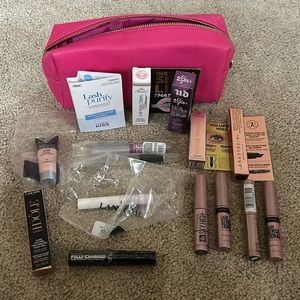 Lot of makeup trial/travel size with bag